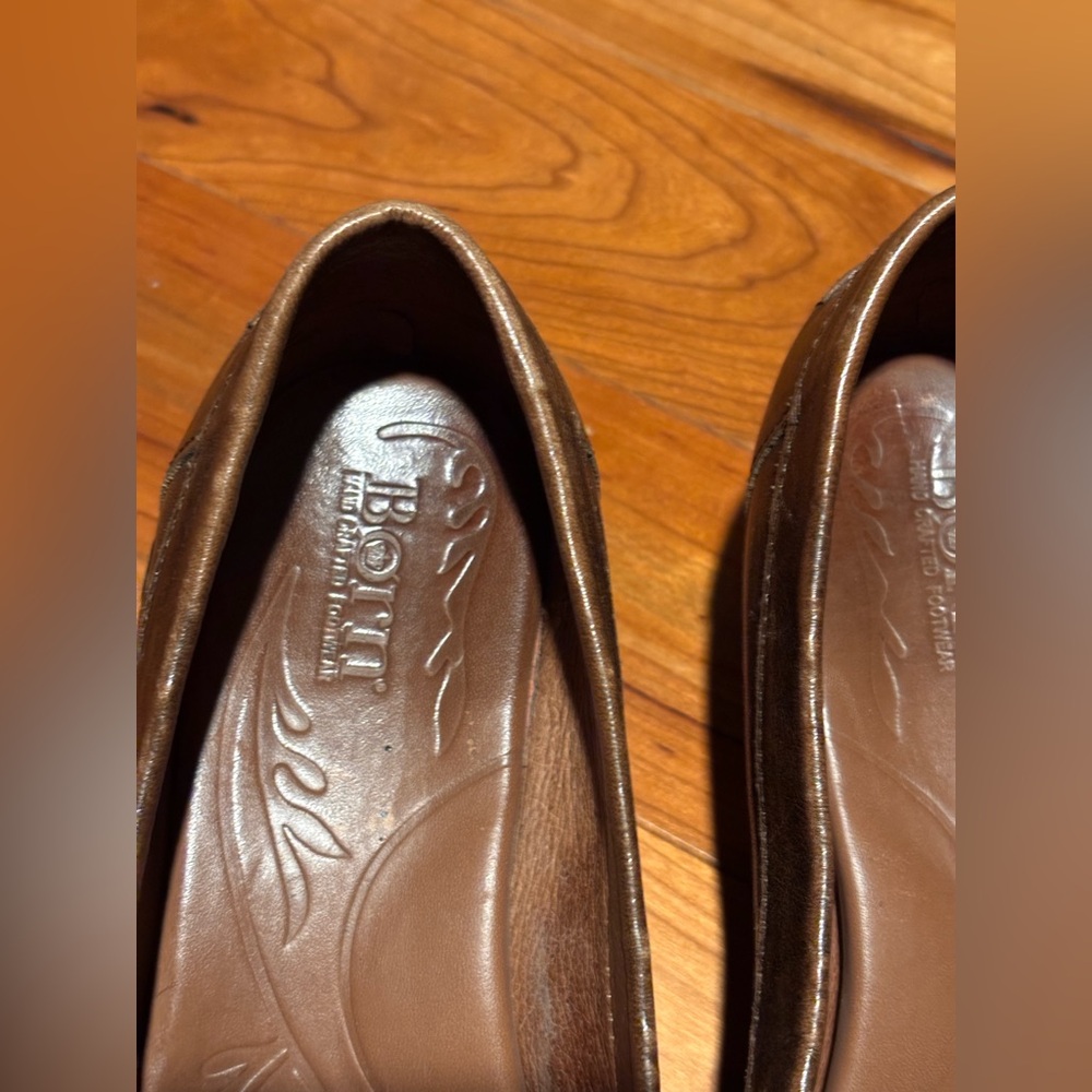 Born Lissette Brown Leather Flats with Kiltie Fringe Size 7.5 - Picture 3 of 10